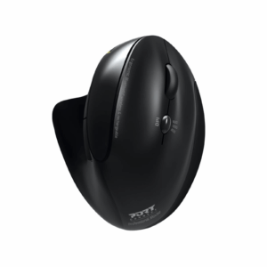 Port Connect Black Ergonomic Rechargeable Bluetooth Mouse - Image 1