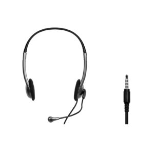 Port Black Stereo Combo-Jack Headset - Image 1
