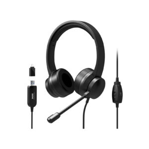 Port Black Comfortable Office Stereo USB Headset - Image 1
