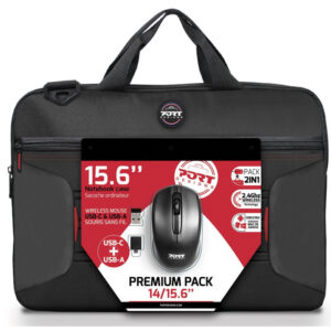 Port Premium Pack 14/15.6" Toploader Bag with Wireless Mouse Bundle - Image 1